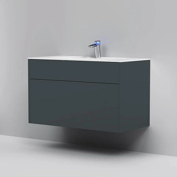 M50AFHX1003GM Inspire V2.0, База под раковину, подвесная, 100 см, 3 ящика, push-to-open, графит мато