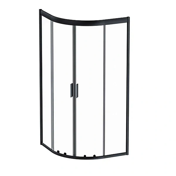 W90G-401-090BT Душевое ограждение Gem 1/4 Rond 90x90 стекло прозрачное, профиль черный матовый, без