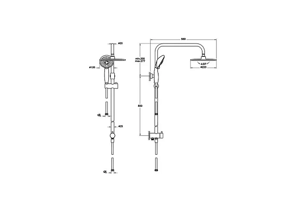 Душевая система VITRA System Rain A45597EXP