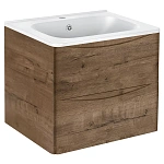 Тумба под раковину Vincea Paola 600 подвесная, 2 выкатных ящика soft close, V.Oak