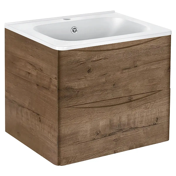 Тумба под раковину Vincea Paola 600 подвесная, 2 выкатных ящика soft close, V.Oak