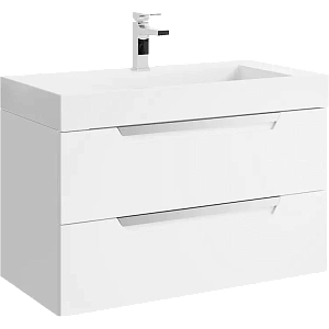 Тумба под раковину подвесная Aqwella Cube CUB0109W, 90 см