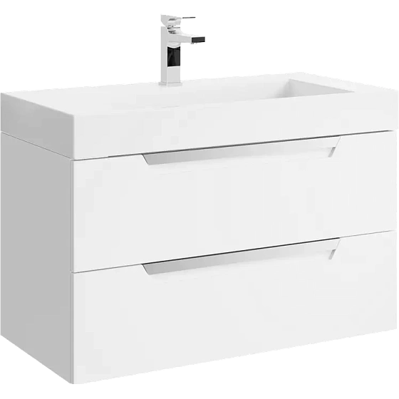 Тумба под раковину подвесная Aqwella Cube CUB0109W, 90 см