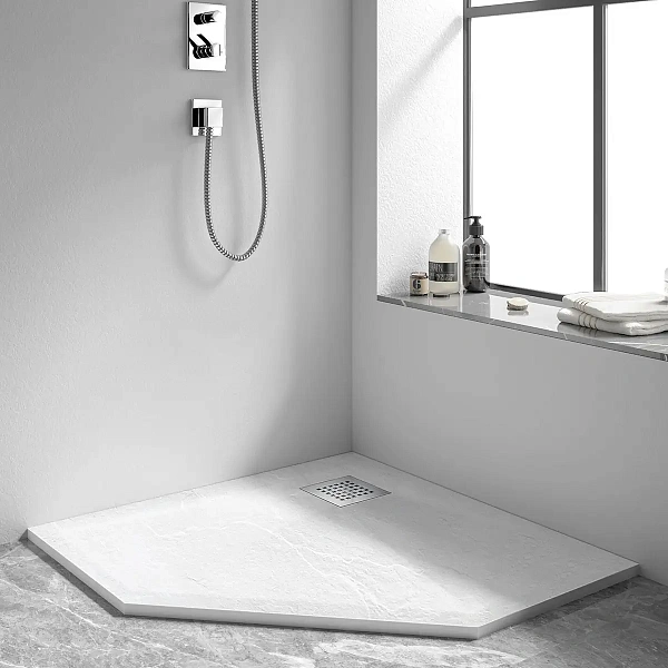 Поддон для душа из искусственного камня Vincea VST-4SP1010W, 1000*1000*25, белый матовый