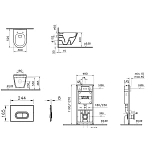 Инсталляция с унитазом VITRA S 50 9003B003-7201 кнопка хром