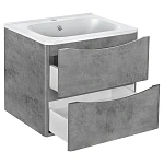 Тумба под раковину Vincea Vico 600 подвесная, 2 выкатных ящика soft close, Beton