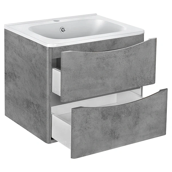 Тумба под раковину Vincea Vico 600 подвесная, 2 выкатных ящика soft close, Beton