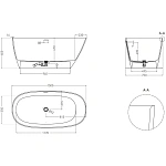 Ванна из искусственного камня Salini Sofia S-Stone 150х75, белая матовая, 102528M