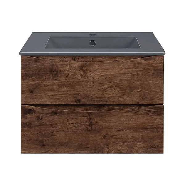 Тумба под керамическую раковину Mia 600 подвесная, 2 выкатных ящика soft close, R.Wood