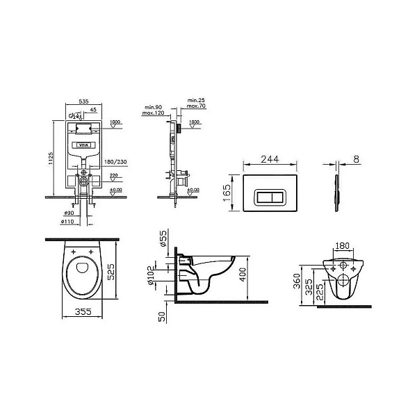Инсталляция с унитазом VITRA Normus 9773B003-7200