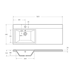 Раковина из литьевого мрамора BelBagno BB1200/480-LV-MR-L, 120.3 см