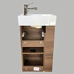 Подвесная тумба с раковиной Comforty Матэ 40 дуб темно-коричневый 00-00000832CF