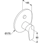 Встраиваемый смеситель для ванны и душа Kludi Pure&Solid 346590575