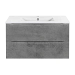 Тумба под керамическую раковину Mia Slim 900 подвесная, 2 выкатных ящика soft close, Beton