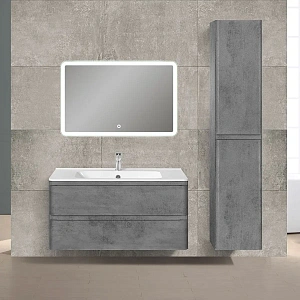 Тумба под раковину Vincea Vico 1000 подвесная, 2 выкатных ящика soft close, Beton