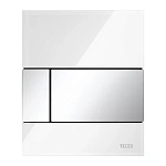 Стеклянная кнопка смыва Tece TECEsquare 9242802 стекло белое, клавиша хром