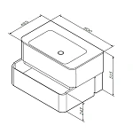 M30FHX0802WG Sensation, База под раковину, подвесная, 80 см, ящики, белый, глянцевая, шт