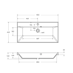 Раковина из литьевого мрамора BelBagno BB900/450-LV-MR-AST, 90 см