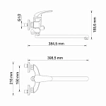 Смеситель для ванны с длинным изливом WasserKRAFT Rossel 2802L с душем