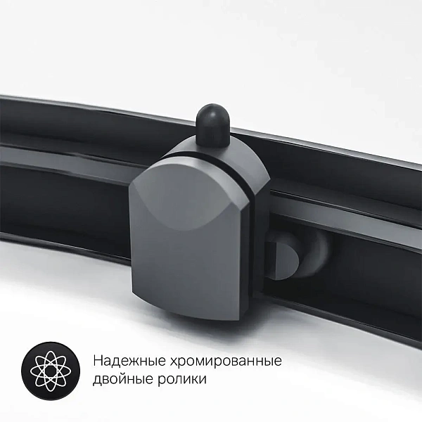 W90G-401-090BT Душевое ограждение Gem 1/4 Rond 90x90 стекло прозрачное, профиль черный матовый, без