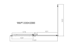 Душевой уголок Vincea Dice VSR-4D9011CLB, 1100*900, черный, стекло прозрачное