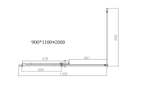 Душевой уголок Vincea Dice VSR-4D9011CL, 1100*900, хром, стекло прозрачное