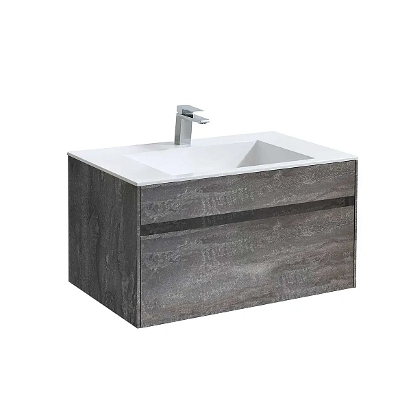 Тумба под раковину Vincea Chiara 800 подвесная, 1 выкатной ящик soft-close, G.Stone