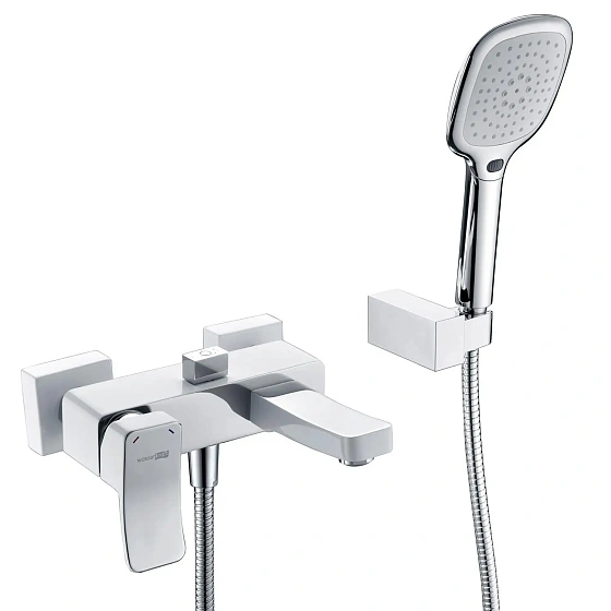 Смеситель для ванны WasserKRAFT Aller 1061WHITE с душем