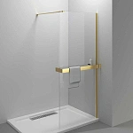 Душевая перегородка Vincea Walk-In HR VSW-4HR800CLG, 800*2000, брашированное золото, стекло прозрачное