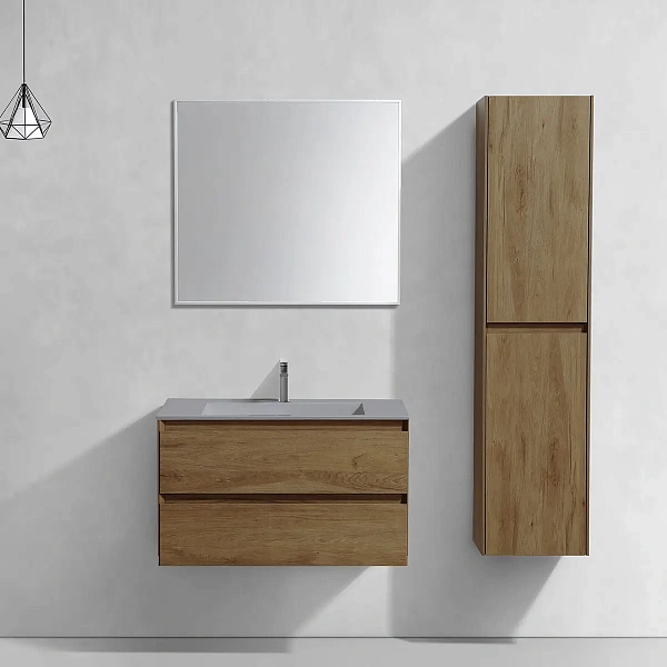 Тумба под раковину Vincea Luka 800 подвесная, 2 выкатных ящика soft-close, T.Oak