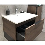 Подвесная тумба с раковиной Comforty Франкфурт 60 дуб шоколадно-коричневый 00004150530CF