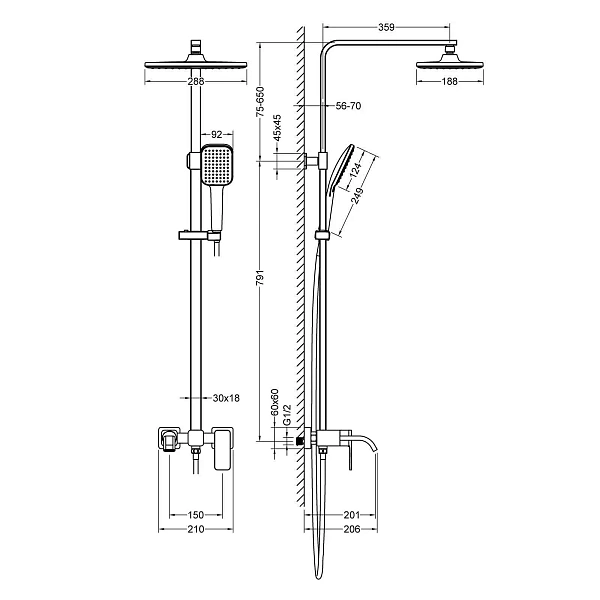 Душевая система Timo Selene SX-1013/00
