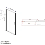 Душевая дверь Vincea Garda VDS-1G135CH, 1350, хром, стекло шиншилла