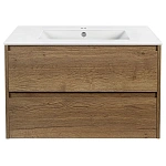 Тумба под раковину Vincea Gio 800 подвесная, 2 выкатных ящика soft-close, T.Oak