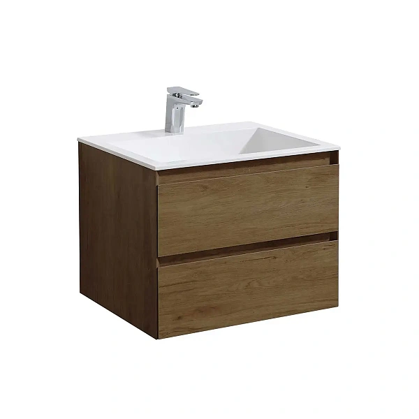 Тумба под раковину Vincea Chiara 600 подвесная, 1 выкатной ящик soft-close, T.Oak