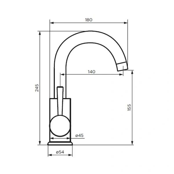 D3002101SS Logic смеситель для умывальника поворотный, нержавеющая сталь