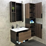 Подвесная тумба с раковиной Comforty Франкфурт 60 дуб шоколадно-коричневый 00004150530CF