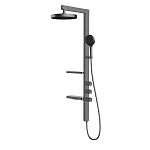 Душевая стойка Vincea Inspire VSFS-3I11GM с изливом, 30см верх душ, вороненая сталь