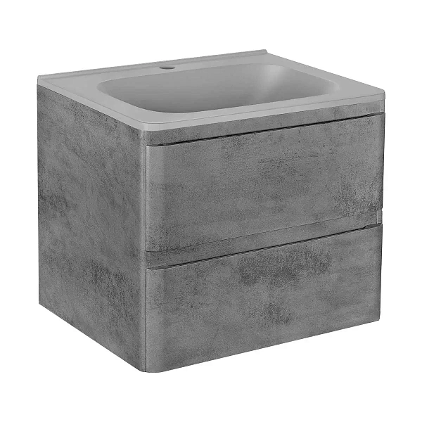 Тумба под раковину Vincea Vico 600 подвесная, 2 выкатных ящика soft close, Beton