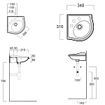 Угловая раковина Simas Arcade AR036bi*1 34 см