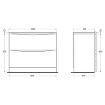 Тумба под раковину напольная BelBagno ACQUA-1000-2C-PIA-BL, 100 см