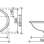 Интегрированная раковина Ceramica Nova Element CN6043, 56 см
