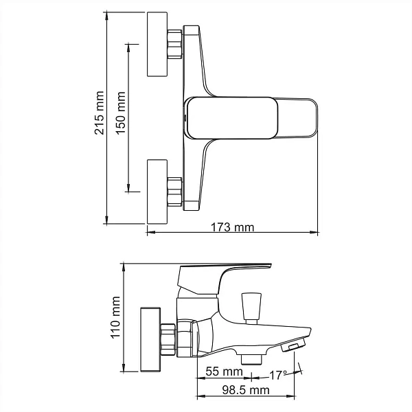 Смеситель для ванны WasserKRAFT Salm 2701 с душем