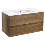 Тумба под раковину Vincea Gio 100 подвесная, 2 выкатных ящика soft-close, T.Oak