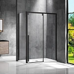 Душевой уголок Vincea Lugano VSR-1L8015CLB-1, 1500*800, черный, стекло прозрачное