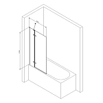 Стеклянная шторка для ванны AM.PM Tender 80х140 см, W45BS-D3W5-140CT