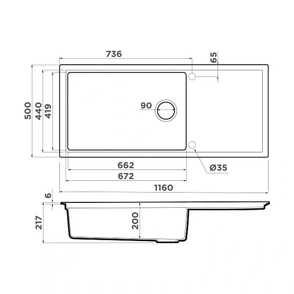 Omoikiri Sintesi 116-WH Artceramic/белый
