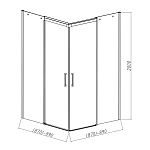 Душевой уголок Vincea Dice VSS-4D900CLB, 900*900, черный, стекло прозрачное