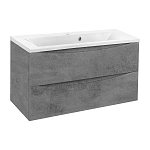 Тумба под раковину Vincea Mia 900 подвесная, 2 выкатных ящика soft close, Beton