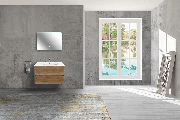 Тумба под раковину Vincea Gio 800 подвесная, 2 выкатных ящика soft-close, T.Oak